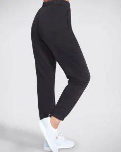 SKECHERS - Pantalone tuta da donna nera con elastico in vita