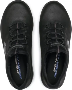 SKECHERS - Scarpa nera scamosciata con soletta in memory foam