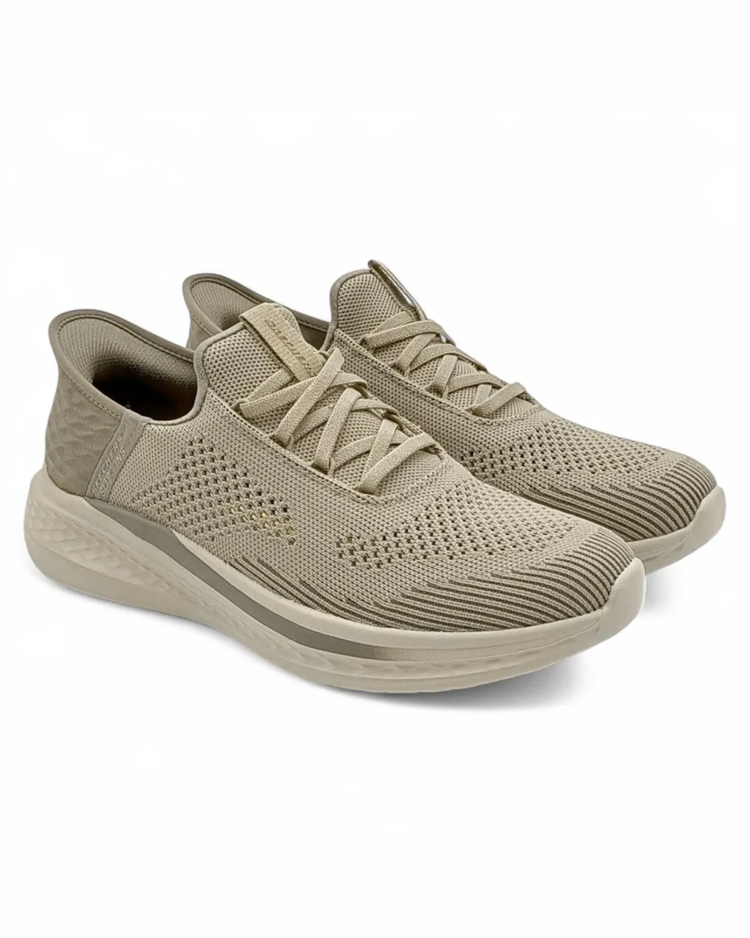 SKECHERS - SLADE - QUINTO - Sneakers khaki da uomo con tomaia in maglia ingegnerizzata traspirante