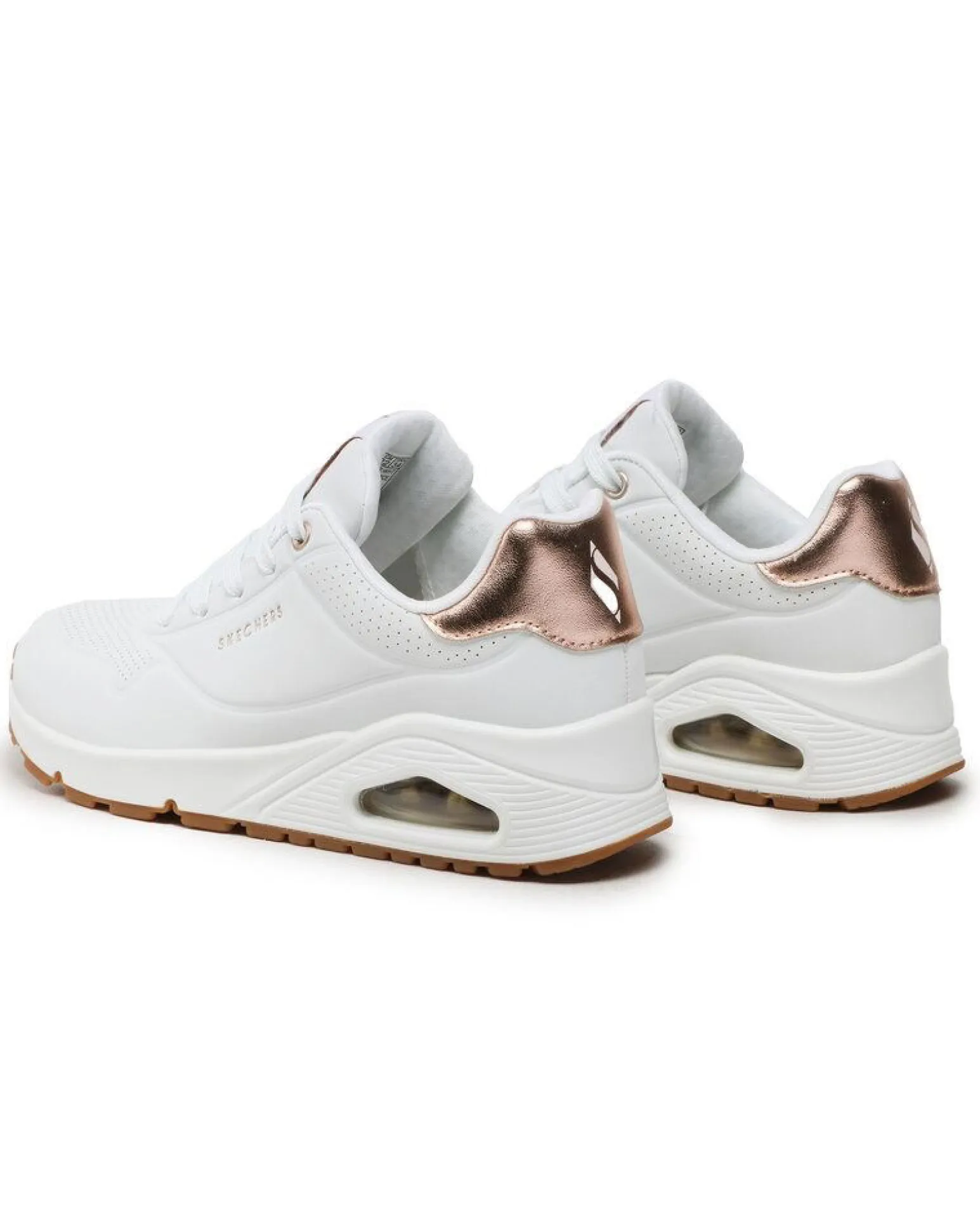 SKECHERS - SNEAKERS UNO GOLDEN AIR BIANCA CON DETTAGLI ORO DA DONNA, 177095