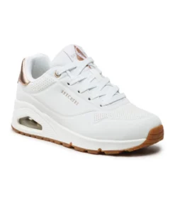 SKECHERS - SNEAKERS UNO GOLDEN AIR BIANCA CON DETTAGLI ORO DA DONNA, 177095