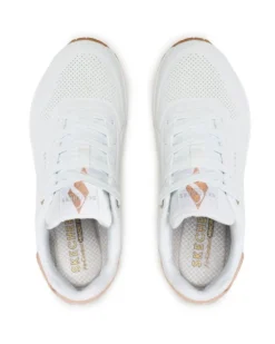 SKECHERS - SNEAKERS UNO GOLDEN AIR BIANCA CON DETTAGLI ORO DA DONNA, 177095