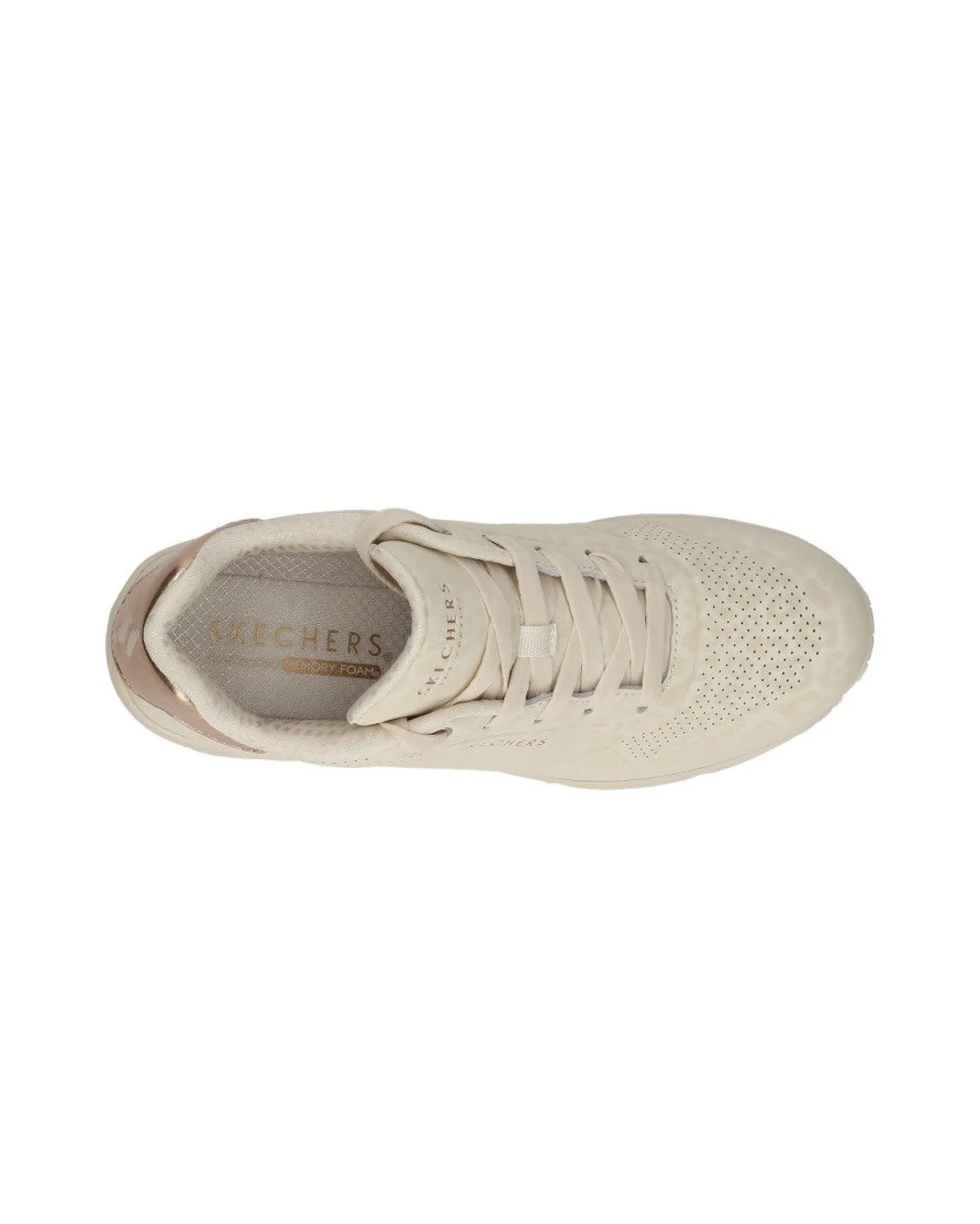 SKECHERS - SNEAKERS WEDGE SAFARI DAZE BEIGE CON DETTAGLI MACULATI DA DONNA, 177521