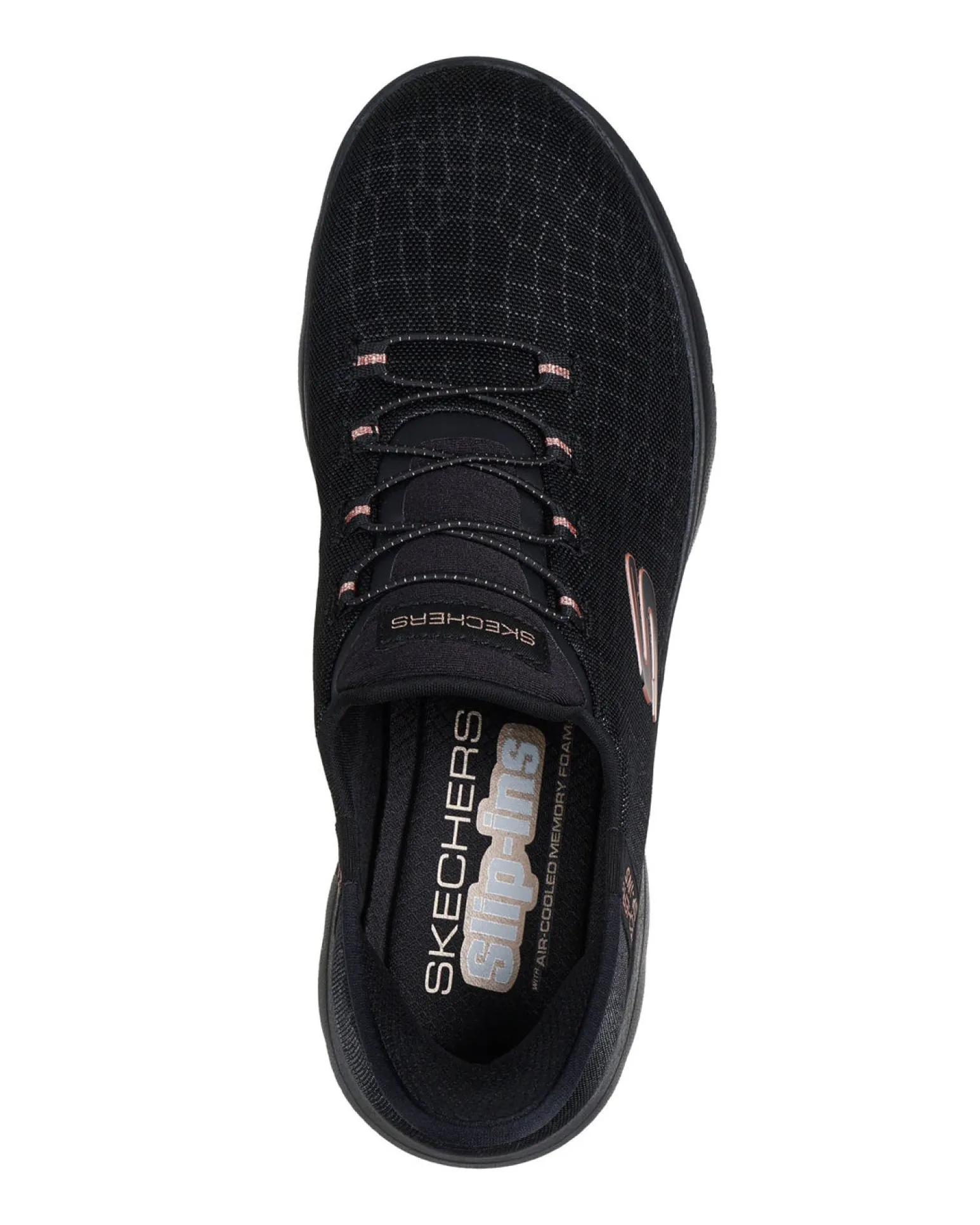 SKECHERS - SUMMITS - CLASSY NIGHT - Sneakers nera con tamaia in mesh effetto serpente