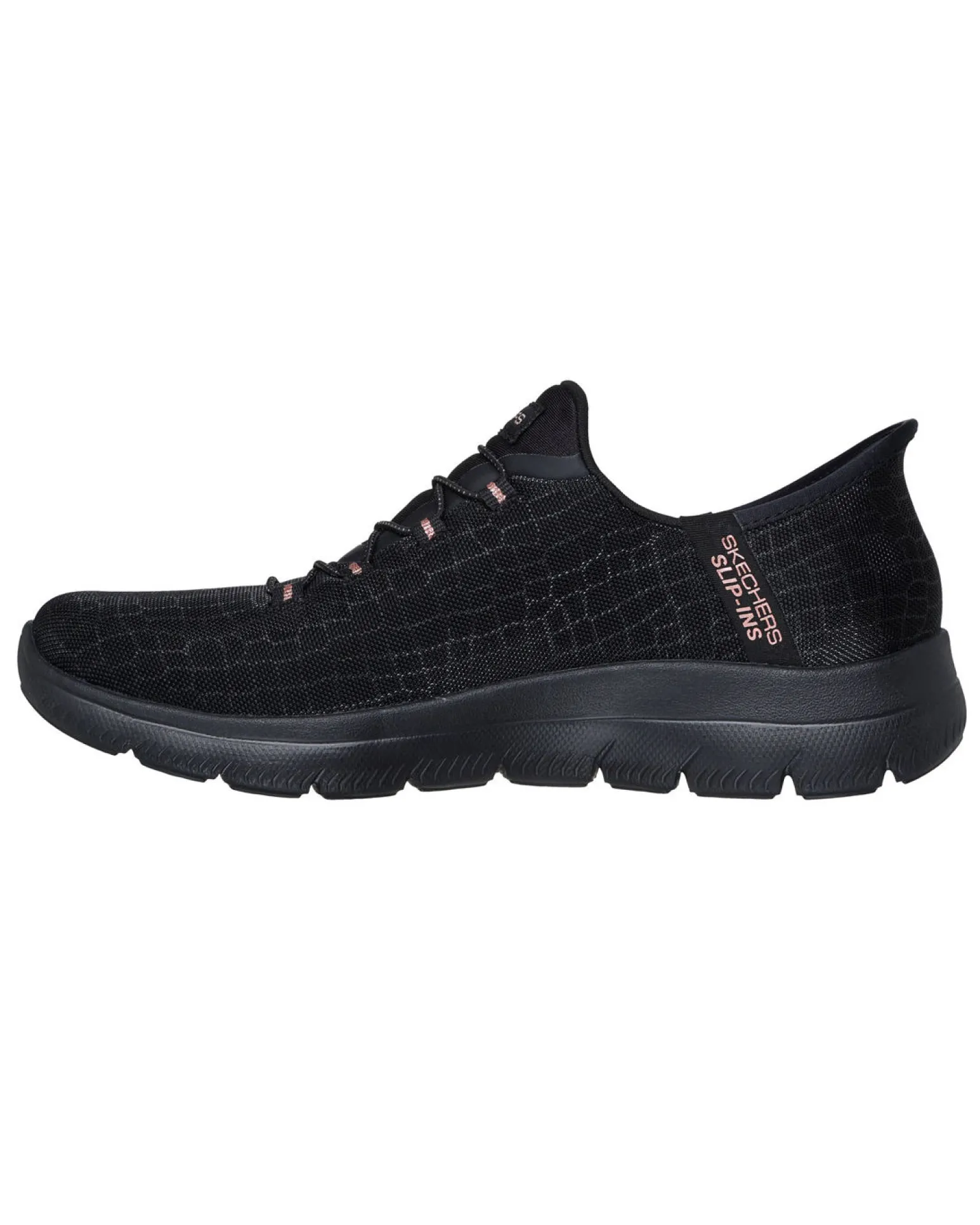 SKECHERS - SUMMITS - CLASSY NIGHT - Sneakers nera con tamaia in mesh effetto serpente