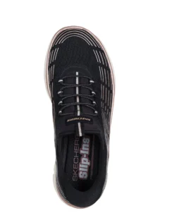 SKECHERS - SUMMITS PLUS - SOFT LUSTER - Sneakers nera con tomaia in mesh e dettagli glitterati rosa