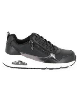 SKECHERS - UNO - METALLIC SLIDERS - Sneakers nera da donna  con zip laterale