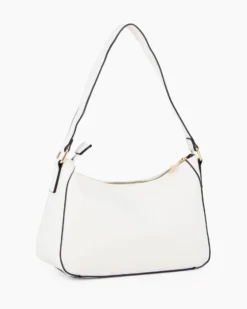 SOLO SOPRANI - Borsa a spalla bianca con borchie