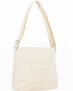 SOLO SOPRANI - Borsa beige con tracolla regolabile e zip frontale orizzontale