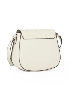 SOLO SOPRANI - Borsa crema con patta loggata e tracolla