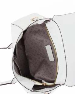 SOLO SOPRANI - Borsa due manici bianca con patta, tracolla removibile