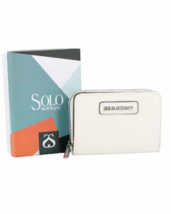SOLO SOPRANI - Portafoglio bianco loggato con due scomparti principali