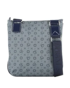 SOLO SOPRANI - Tracolla blu jeans con tasca frontale e tracolla regolabile