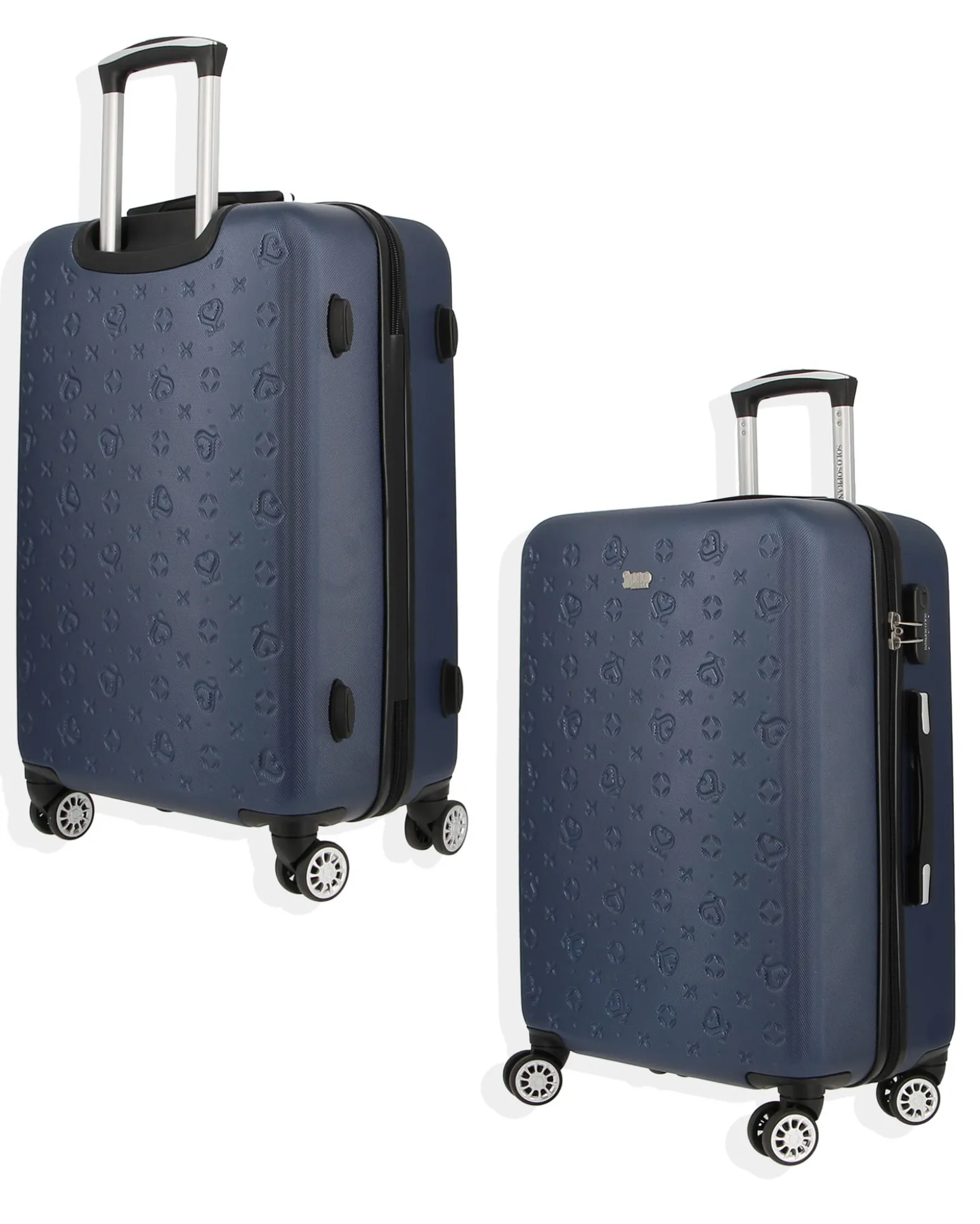 SOLO SOPRANI - TROLLEY BLU IN ABS 4 RUOTE DOPPIE CON STAMPA LOGO