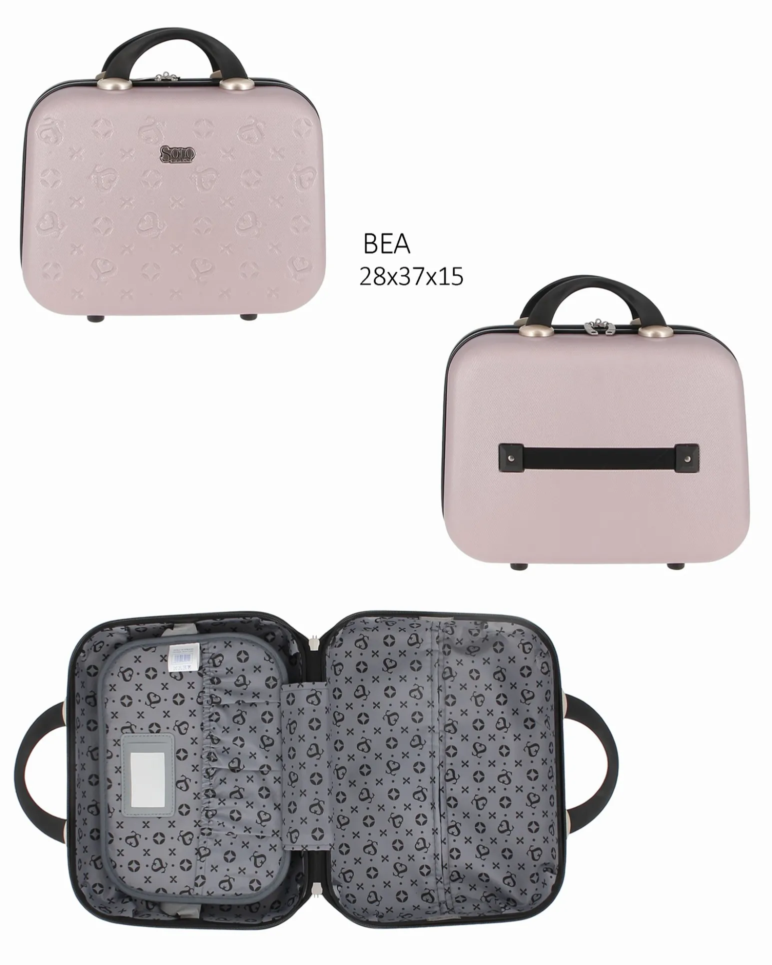 SOLO SOPRANI - TROLLEY GRIGIO IN ABS 4 RUOTE DOPPIE CON STAMPA LOGO