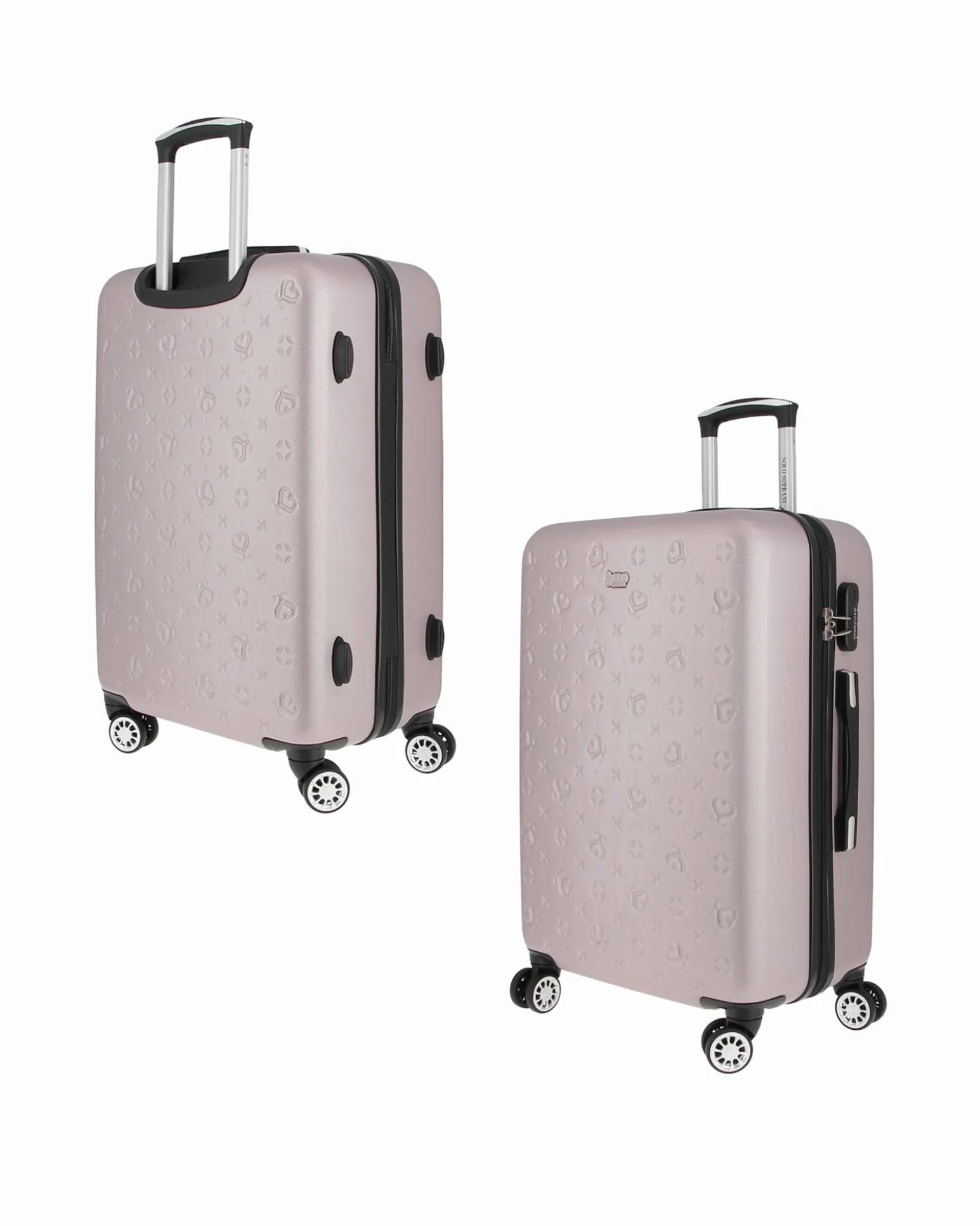 SOLO SOPRANI - TROLLEY GRIGIO IN ABS 4 RUOTE DOPPIE CON STAMPA LOGO