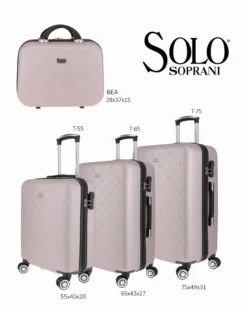 SOLO SOPRANI - TROLLEY GRIGIO IN ABS 4 RUOTE DOPPIE CON STAMPA LOGO