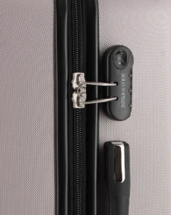 SOLO SOPRANI - TROLLEY GRIGIO IN ABS 4 RUOTE DOPPIE CON STAMPA LOGO
