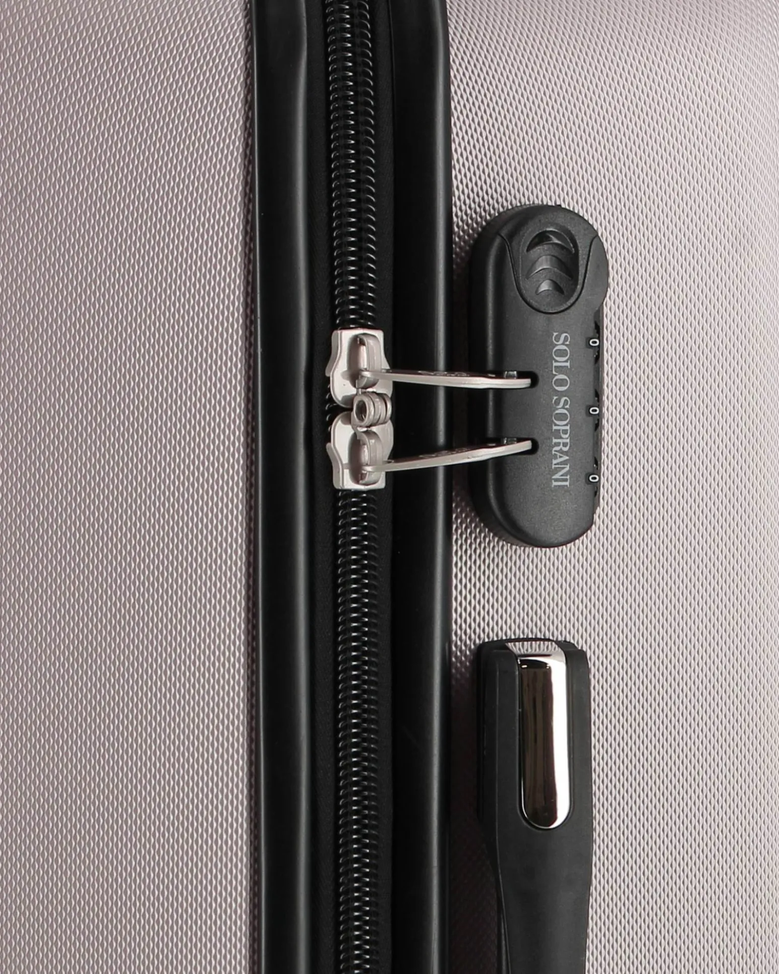 SOLO SOPRANI - TROLLEY GRIGIO IN ABS 4 RUOTE DOPPIE CON STAMPA LOGO