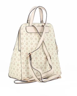 SOLO SOPRANI - Zaino beige due manici loggato con tascone frontale
