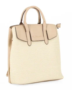 SOLO SOPRANI - Zaino due manici beige con tre scomparti principali