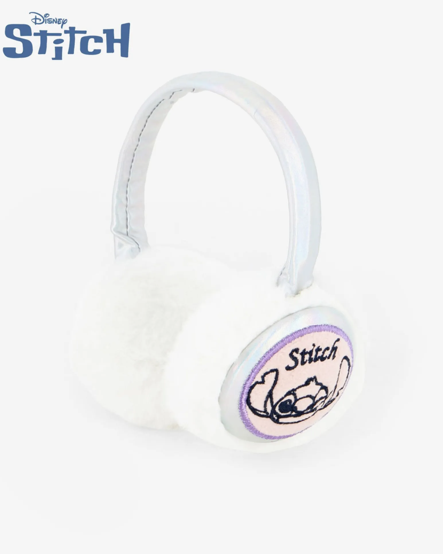 STITCH - Paraorecchie bimba bianco in peluche