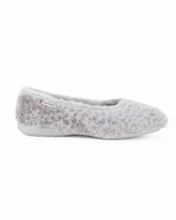 SUPERGA - Pantofole ballerine grigie maculate pelose