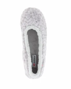 SUPERGA - Pantofole ballerine grigie maculate pelose