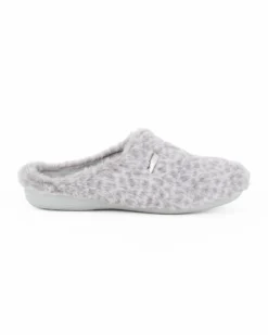 SUPERGA - Pantofole grigie maculate pelose