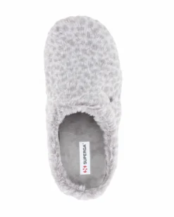 SUPERGA - Pantofole grigie maculate pelose