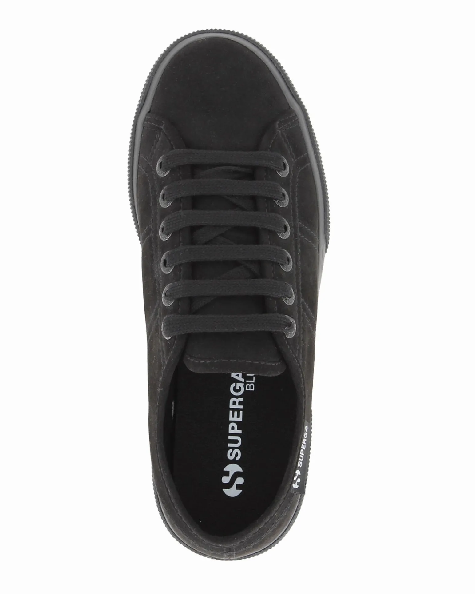 SUPERGA - SCARPA 3790 PLATFORM IN CAMOSCIO NERO DA DONNA