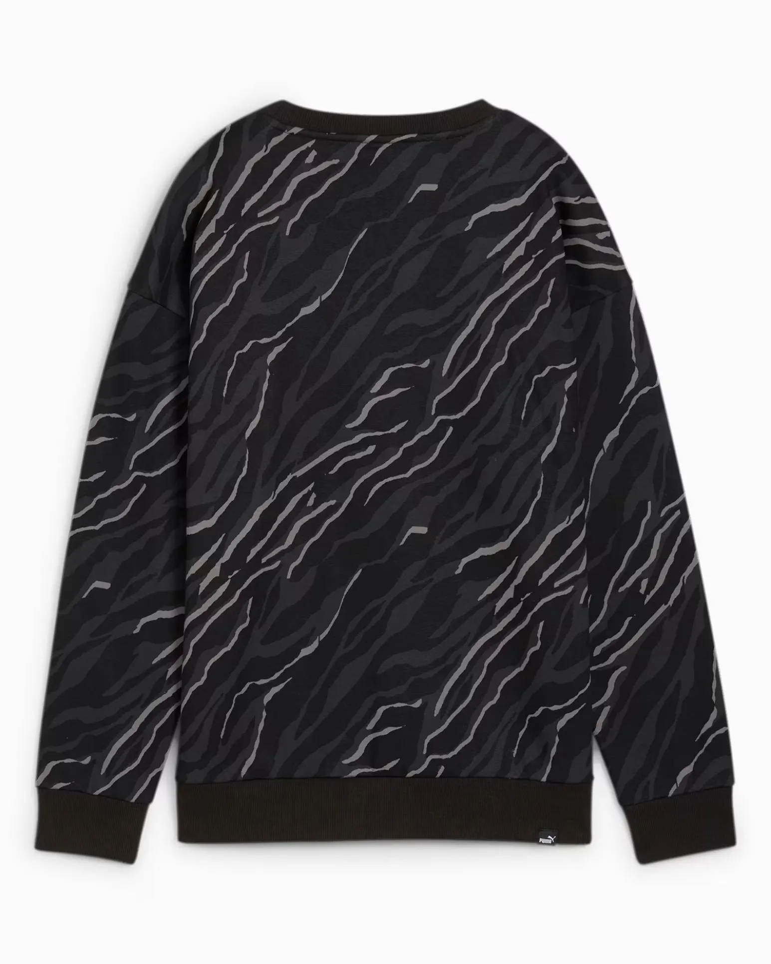 SWEAT ESS+ANIMAL AOP CREW FL BLACK