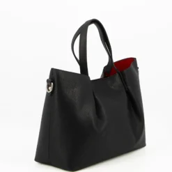 TATOO- Borsa nera a mano con tracolla rimovibile- MADE IN ITALY