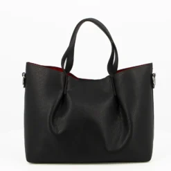 TATOO- Borsa nera a mano con tracolla rimovibile- MADE IN ITALY