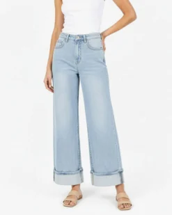 TATOO - JEANS CHIARO DA DONNA CON RISVOLTO