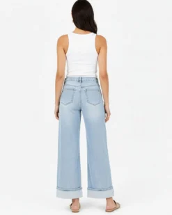 TATOO - JEANS CHIARO DA DONNA CON RISVOLTO