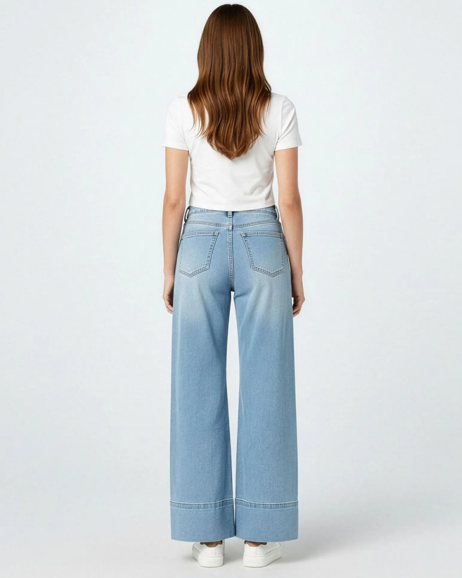TATOO - JEANS CHIARO WIDE LEG DA DONNA ELASTICIZZATI