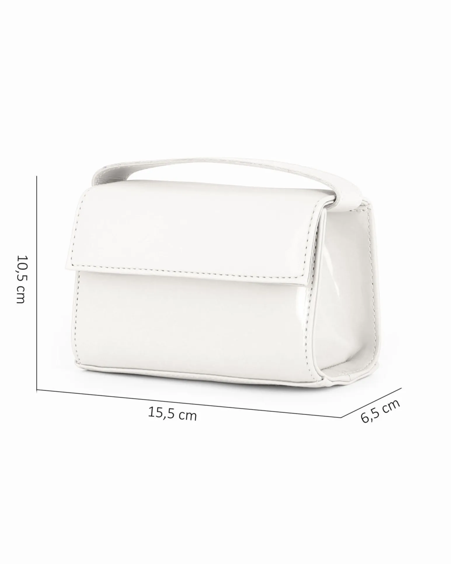 TATOO - MINIBAG BIANCA VERNICE UN MANICO - 2034