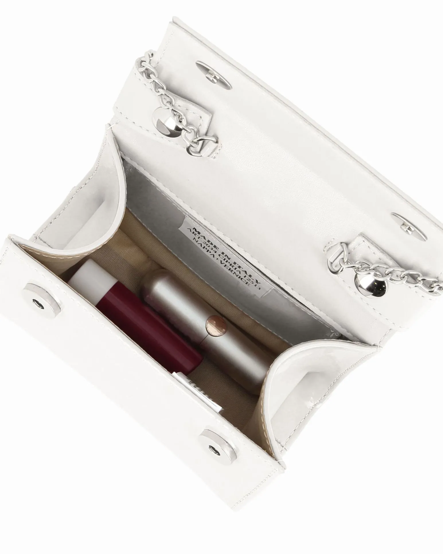 TATOO - MINIBAG BIANCA VERNICE UN MANICO - 2034