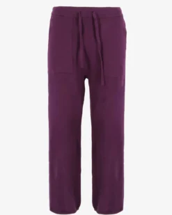 TATOO - PANTALONE PALAZZO IN MAGLIA VIOLA DA DONNA