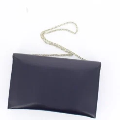 TATOO - Pochette blu multimateriale con patta, MADE IN ITALY