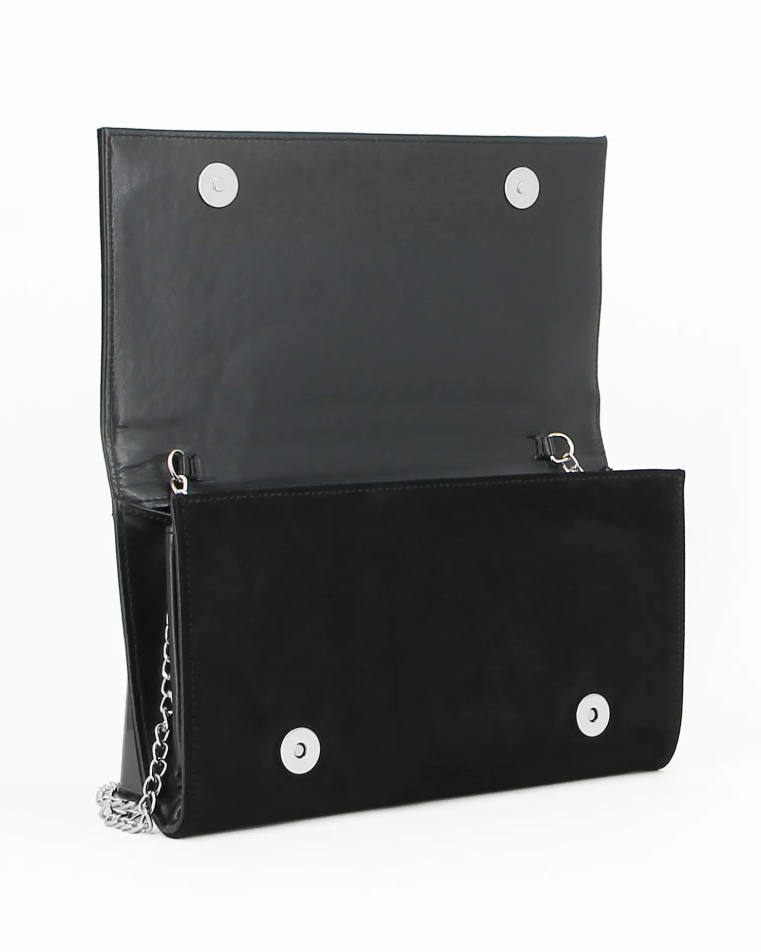 TATOO - Pochette nera scamosciata due scomparti
