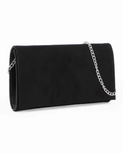 TATOO - Pochette nera scamosciata due scomparti