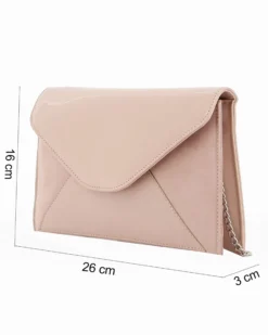 TATOO - Pochette nude multimateriale con patta, MADE IN ITALY