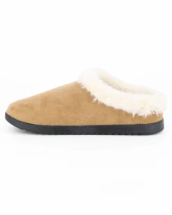 TATOO - Sabot camel con pelliccia interna