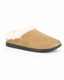 TATOO - Sabot camel con pelliccia interna