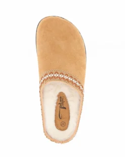 TATOO - Sabot camel con pelliccia interna