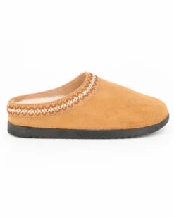 TATOO - Sabot camel con pelliccia interna