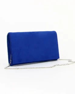 TATOO - Tracolla bluette scamosciata con patta, MADE IN ITALY