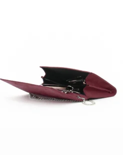 TATOO - Tracolla bordeaux scamosciata con patta, MADE IN ITALY